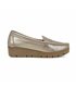 Mocasines Confort Cuña Mujer Piel Blanda Adorno Antifaz 3145 Platino, de Berelax