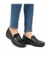 Womens Comfort Loafers Soft Leather and Elastic Lycra 3080 Black, by BeRelax