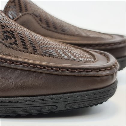 Mocasines Confort Cuña Mujer Piel Blanda Y Licra Elástica  3080 Marrón, de Berelax