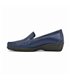 Womens Comfort Loafers Soft Leather and Elastic Lycra 3080 Navy, by BeRelax