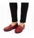 Womens Soft-Leather Loafers Low-Wedge Padded Insole Gel Footbed 17001 Red, by BeRelax