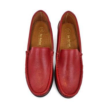 Mocasines Cómodos Kiowa Cuña Mujer Piel Blanda Plantilla De Piel Y Gel 17001 Rojo, de Berelax