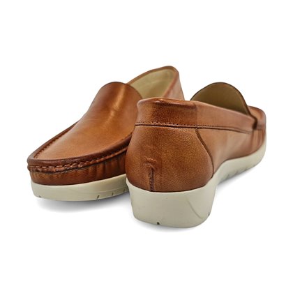 Mocasines Cómodos Kiowa Cuña Mujer Piel Blanda Plantilla De Piel Y Gel 17001 Cuero, de Berelax