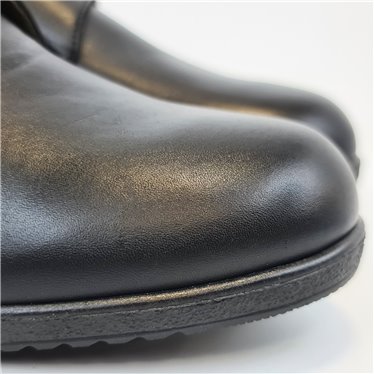 Womens Soft-Leather Wedge Shoes Velcro Closure 3910 Black, by BeRelax