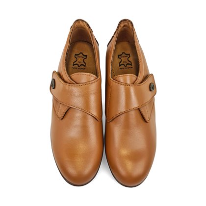Womens Soft-Leather Wedge Shoes Velcro Closure 3910 Leather, by BeRelax