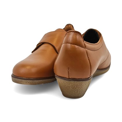 Womens Soft-Leather Wedge Shoes Velcro Closure 3910 Leather, by BeRelax