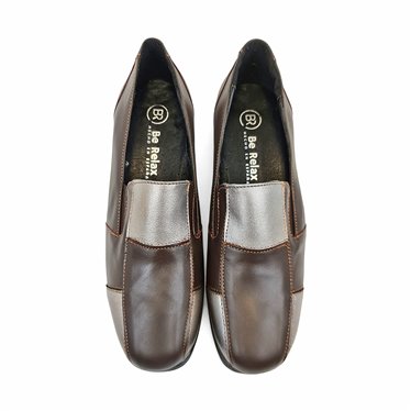 Zapatos Cómodos Cuña Mujer Piel Blanda Elásticos Empeine 5411 Marrón, de Berelax