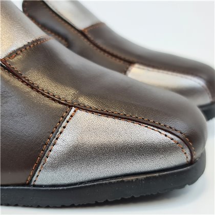 Zapatos Cómodos Cuña Mujer Piel Blanda Elásticos Empeine 5411 Marrón, de Berelax