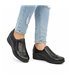 Womens Soft-Leather Wedge Shoes Lateral Zip and Vamp Elastics 3560 Black, by BeRelax