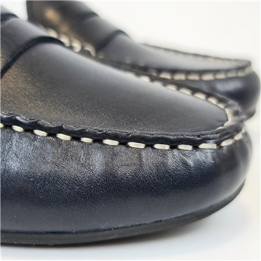 Mocasines Cómodos Mujer Piel Napa Adorno Antifaz 4071 Marino, de Bda