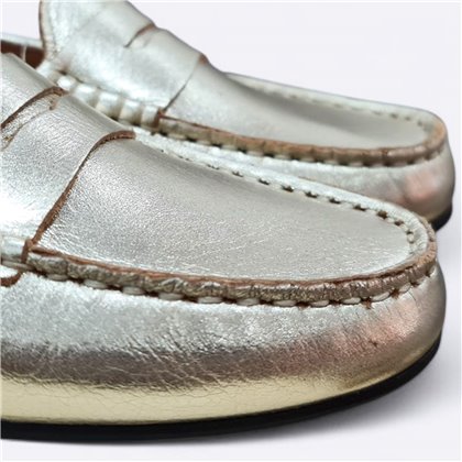 Womens Nappa Leather Loafers Antifaz Detail 4071 Gold, by Bda