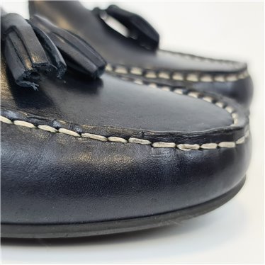 Mocasines Cómodos Mujer Piel Napa Adorno Borlas 4073 Marino, de Bda