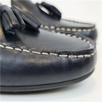 Womens Nappa Leather Loafers Tassel Detail 4073 Navy, by BDA