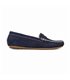 Womens Suede Leather Loafers Penny-Trim 111 Navy, by Bda