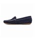 Womens Suede Leather Loafers Penny-Trim 111 Navy, by Bda
