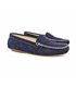 Womens Suede Leather Loafers Penny-Trim 111 Navy, by Bda