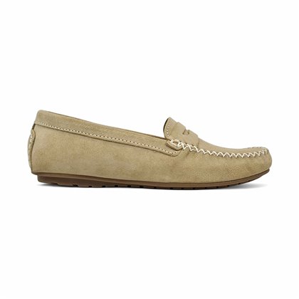 Mocasines Cómodos Mujer Piel Ante Adorno Antifaz 111 Beige, de Bda
