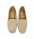 Womens Suede Leather Loafers Penny-Trim 111 Beige, by Bda