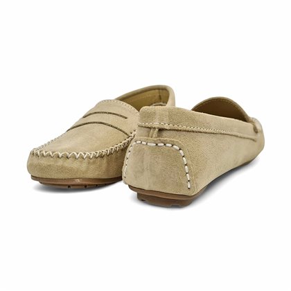 Mocasines Cómodos Mujer Piel Ante Adorno Antifaz 111 Beige, de Bda