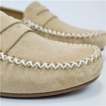 Mocasines Cómodos Mujer Piel Ante Adorno Antifaz 111 Beige, de Bda