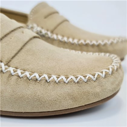 Mocasines Cómodos Mujer Piel Ante Adorno Antifaz 111 Beige, de Bda