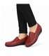Womens Soft Leather Wedge Loafers Elastic Vamp 250 Burgundy, by Bda