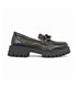 Mocasines Plataforma Mujer Piel Charol Adorno Cadena 24033 Negro, de Bda