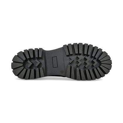 Mocasines Plataforma Mujer Piel Charol Adorno Cadena 24033 Negro, de Bda