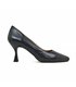 Womens Nappa Leather Mid-Heel Pumps Gel Insole Slip-Resistant Sole 10154 Black, by BDA