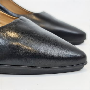 Zapatos De Salon Cómodos Tacón Medio Mujer Piel Napa Plantilla De Gel Suela Antideslizante 10154 Negro, de Bda