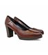 Womens Nappa Leather Mid-Heel Pumps Gel Insole Slip-Resistant Sole 8045 Brown, by BDA