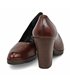 Zapatos De Salon Cómodos Tacón Medio Mujer Piel Napa Plantilla De Gel Suela Antideslizante 8045 Marrón, de Bda