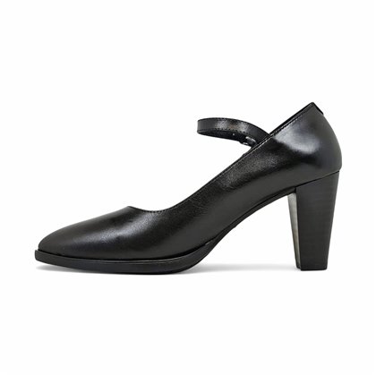 Zapatos De Salon Cómodos Merceditas Tacón Medio Mujer Piel Napa Plantilla De Gel Suela Antideslizante 8046 Negro, de Bda