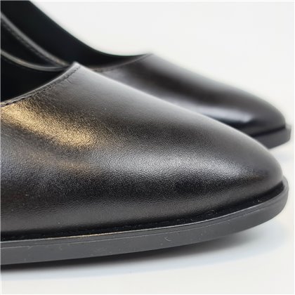 Womens Nappa Leather Mid-Heel Mary Jane Pumps Gel Insole Non-Slip Sole 8046 Black, by BDA