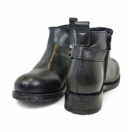 Botines Chelsea Mujer Piel Napa Adorno Cadena Y Cremallera 6292 Negro, de Bda