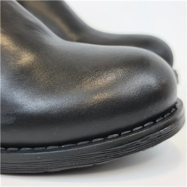 Botines Chelsea Mujer Piel Napa Adorno Cadena Y Cremallera 6292 Negro, de Bda