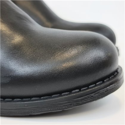 Botines Chelsea Mujer Piel Napa Adorno Cadena Y Cremallera 6292 Negro, de Bda