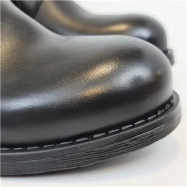 Botines Militares Mujer Piel Napa Cierre Cordones Y Cremallera 6290 Negro, de Bda