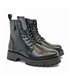 Botines Militares Mujer Piel Napa Cierre Cordonos Y Cremallera 416 Negro, de Bda