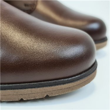 Botines Cómodos Mujer Piel Cuña Velcro Plantilla Extraíble 70244 Marrón, de Tupié
