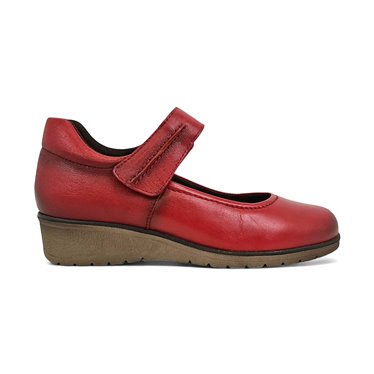 Merceditas Mujer Piel Blanda Velcro Plantilla Extraíble 70806 Rojo, de Tupié