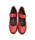 Womens Soft Leather Mary Jane Shoes Velcro Removable Insole 70806 Red, by TuPié