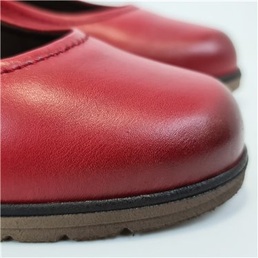 Womens Soft Leather Mary Jane Shoes Velcro Removable Insole 70806 Red, by TuPié