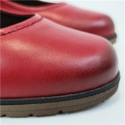 Womens Soft Leather Mary Jane Shoes Velcro Removable Insole 70806 Red, by TuPié