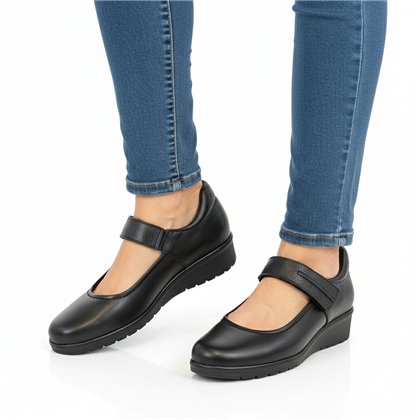 Merceditas Mujer Piel Blanda Velcro Plantilla Extraíble 70806 Negro, de Tupié