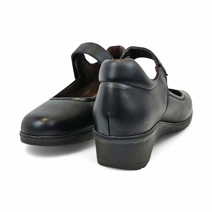 Womens Soft Leather Mary Jane Shoes Velcro Removable Insole 70806 Black, by TuPié