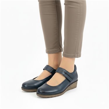 Merceditas Mujer Piel Blanda Velcro Plantilla Extraíble 70806 Azul, de Tupié