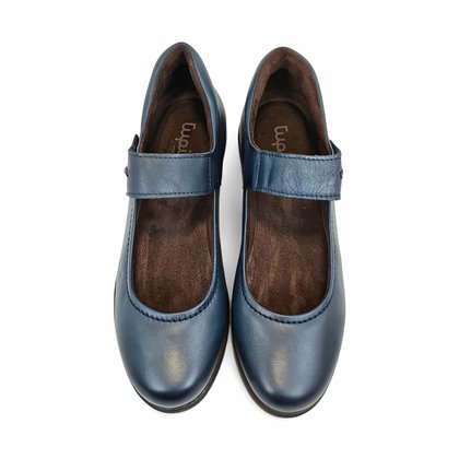 Merceditas Mujer Piel Blanda Velcro Plantilla Extraíble 70806 Azul, de Tupié