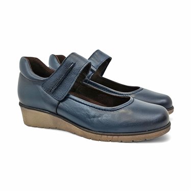 Merceditas Mujer Piel Blanda Velcro Plantilla Extraíble 70806 Azul, de Tupié