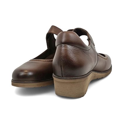Womens Soft Leather Mary Jane Shoes Velcro Removable Insole 70806 Brown, by TuPié